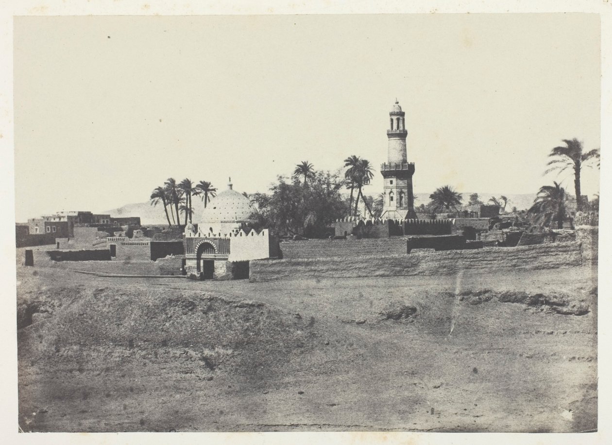 Mezquita de El-Arif y Tumba de Murad-Bey, Alto Egipto, lámina 13 del álbum "Egypte, Nubie, Palestine et Syrie" (1852) de Maxime Du Camp