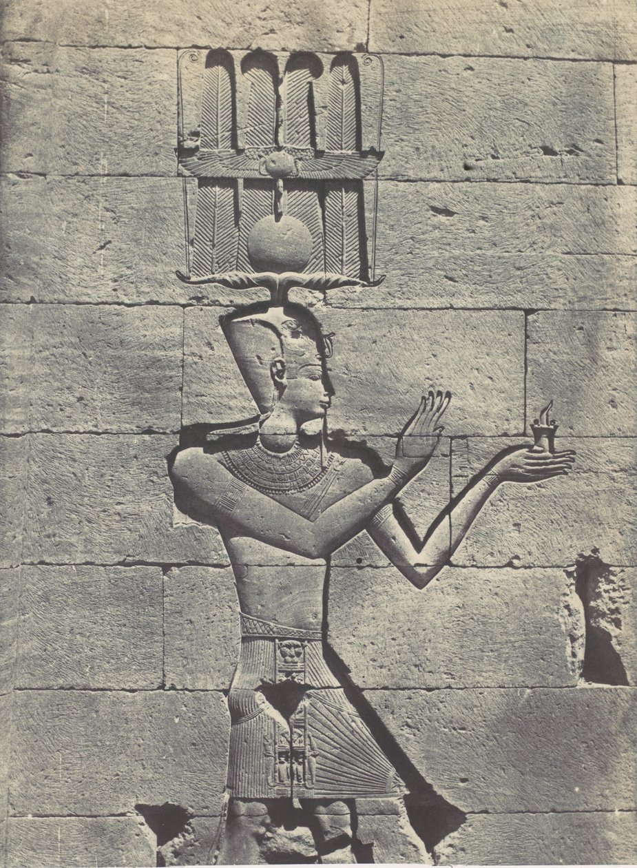 Nubia. Kalabscheh. Esculturas de la fachada posterior del templo de Maxime Du Camp