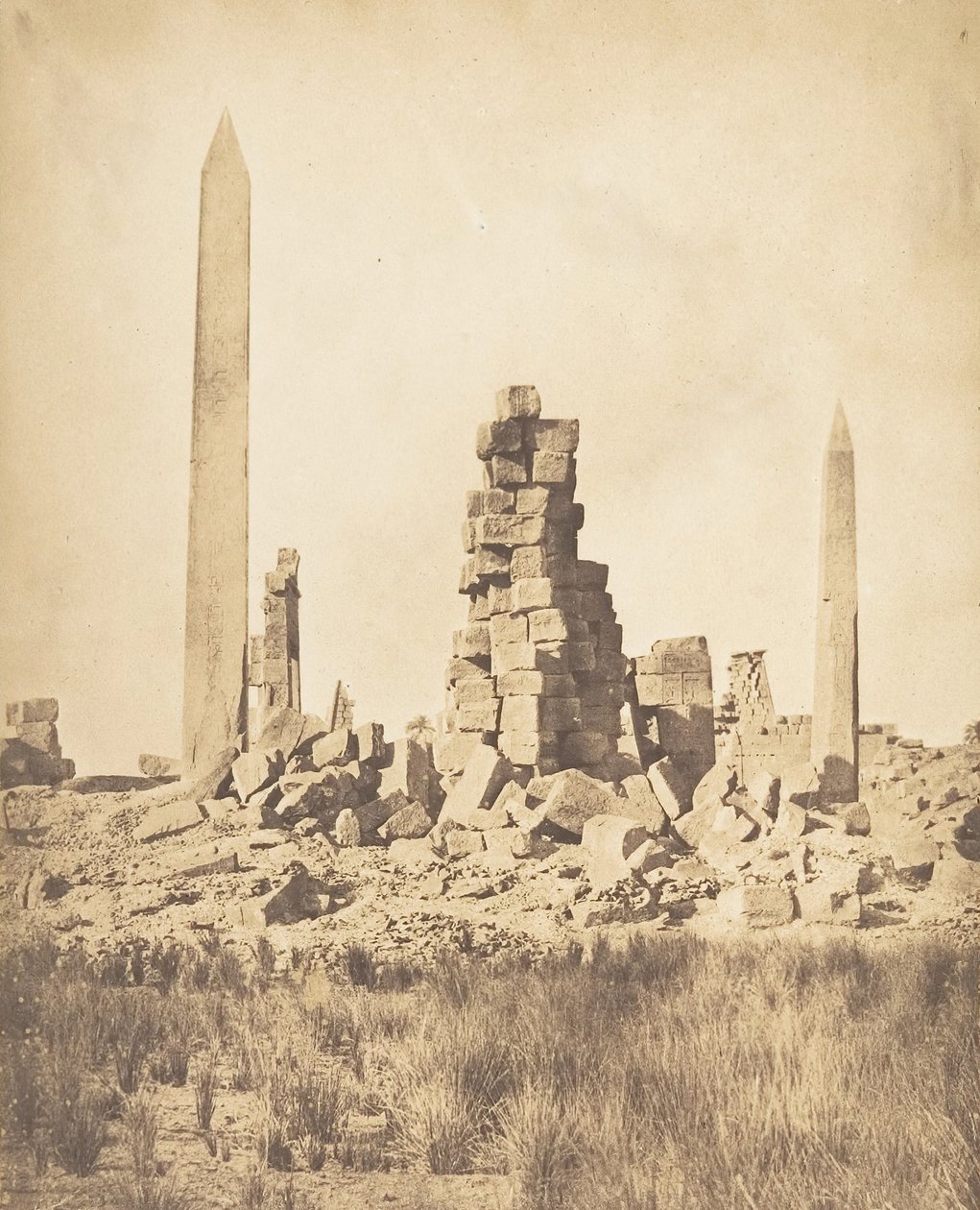Obeliscos del Palacio de Karnak Tebas, 1849-50 de Maxime Du Camp