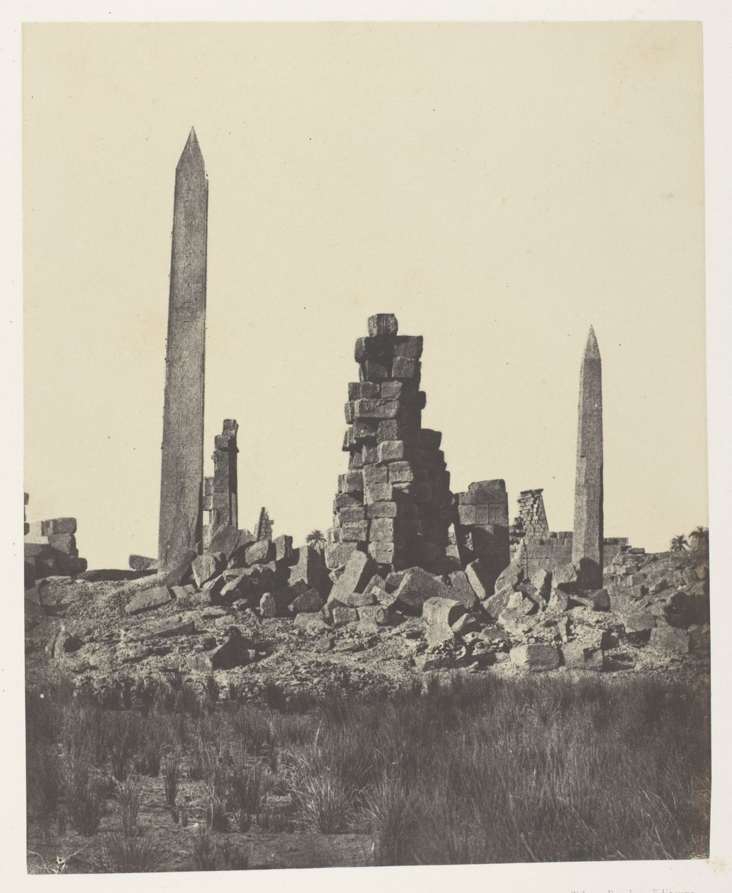 Palacio de Karnak, Los Obeliscos; Tebas de Maxime Du Camp