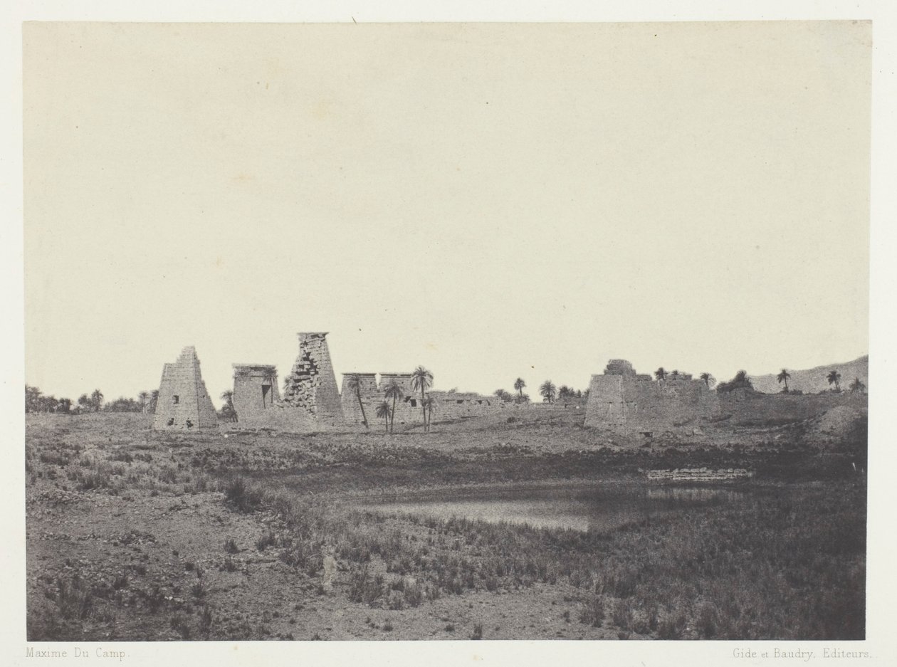 Palacio de Karnak, Propileos del Sur; Tebas de Maxime Du Camp