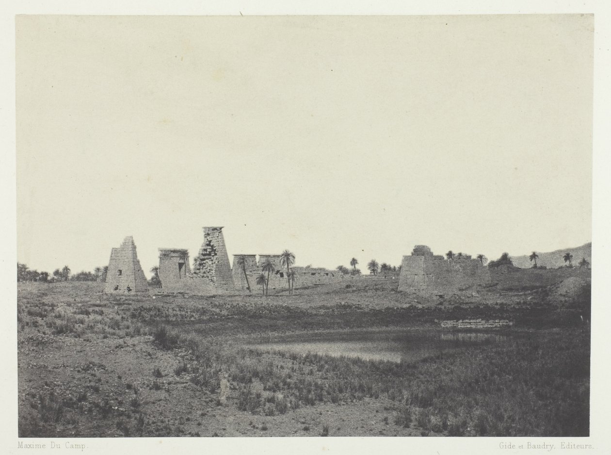 Palacio de Karnak, Propileos del Sur; Tebas de Maxime Du Camp