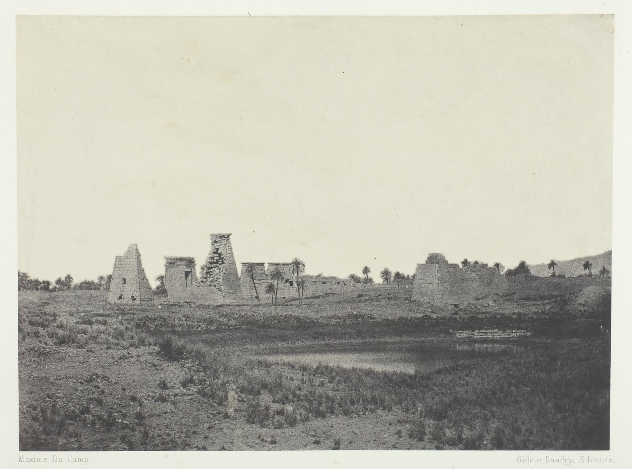 Palacio de Karnak, Propileos del Sur, Tebas, 184951, impreso en 1852 de Maxime Du Camp
