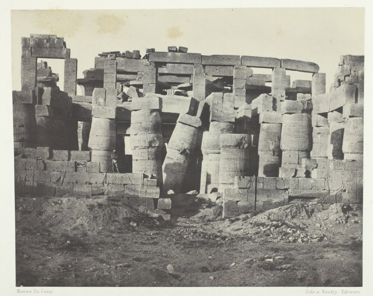 Palais de Karnak, Salle Hypostyle Prise au Nord, Thèbes de Maxime Du Camp