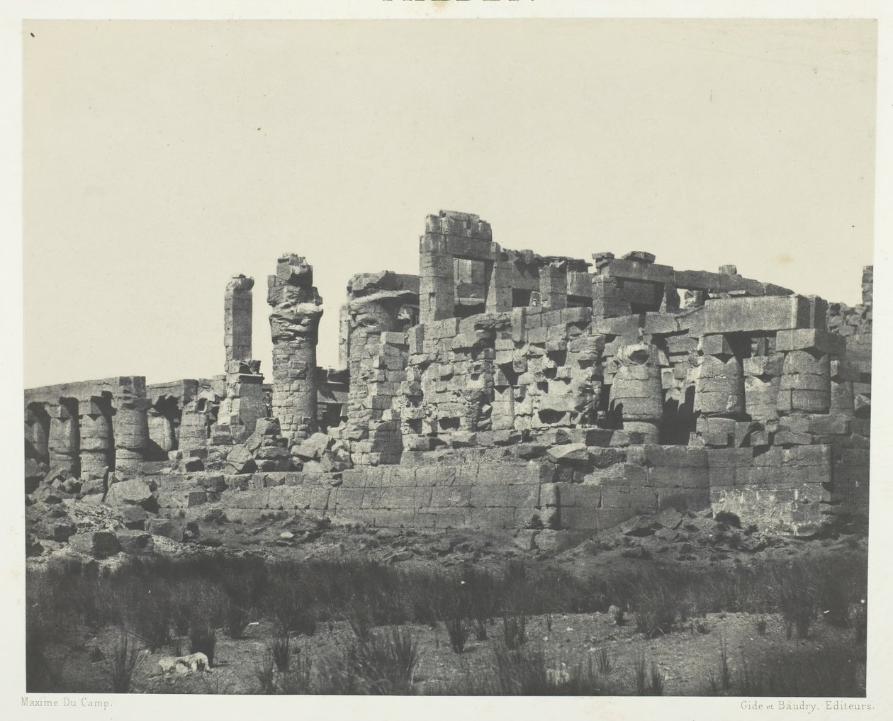 Palais de Karnak, Sala Hipóstila, tomada desde el ángulo noreste, Tebas de Maxime Du Camp