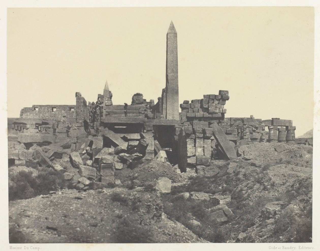 Palacio de Karnak, Santuario de Granito y Sala Hipóstila; Tebas de Maxime Du Camp