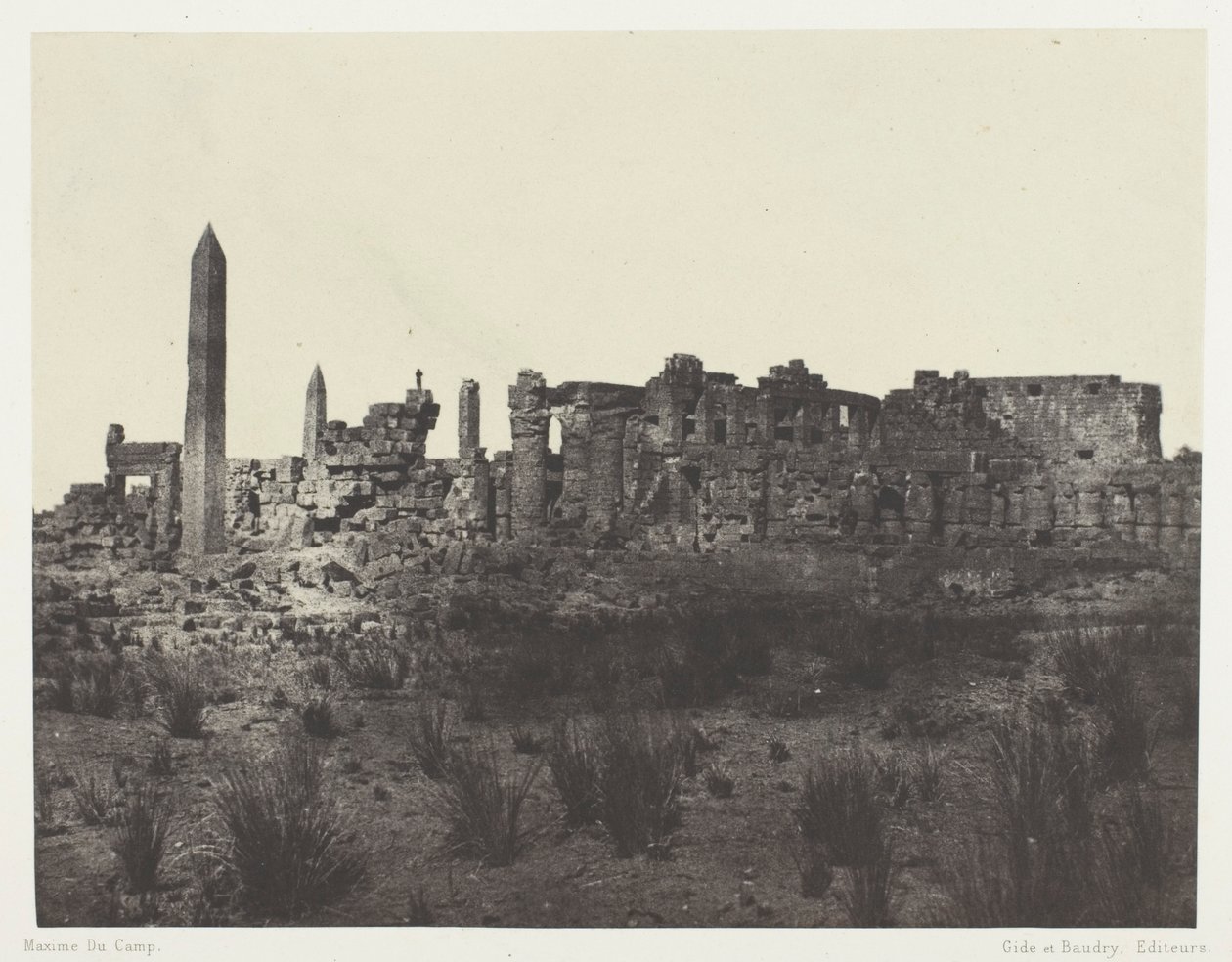 Palacio de Karnak, Vista General de las Ruinas, Tomada al Norte; Tebas de Maxime Du Camp