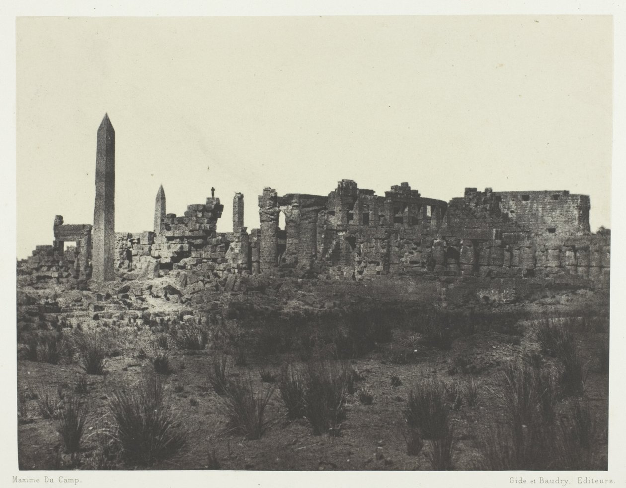 Palacio de Karnak, Vista General de las Ruinas, Tomada al Norte; Tebas de Maxime Du Camp