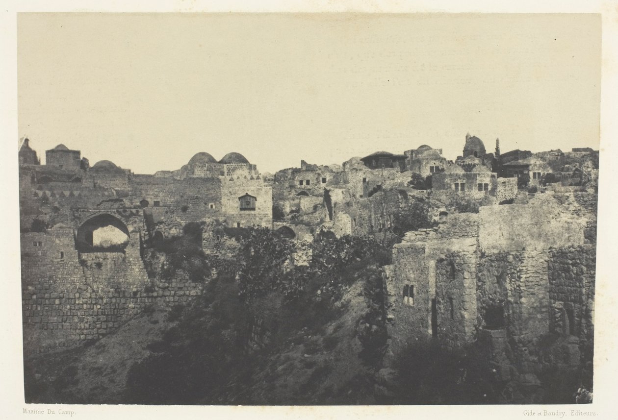 Barrio occidental, Jerusalén; Palestina de Maxime Du Camp
