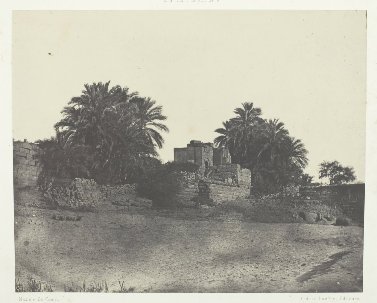 Ruinas de una fortificación romana, Philoe, Nubia, 1849-51, impreso en 1852 de Maxime Du Camp