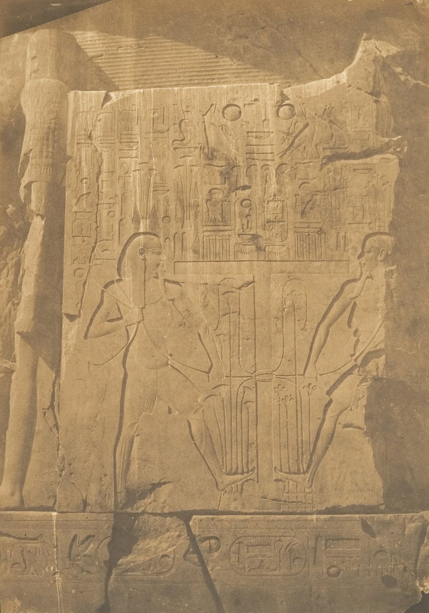 Asedio del coloso monolito de Amenofis III, en Tebas (detalles), 1849-50 de Maxime Du Camp