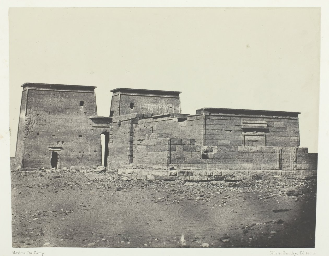 Templo de Dakkeh Antigua Pselcis, Nubia, 1849-51, impreso en 1852 de Maxime Du Camp