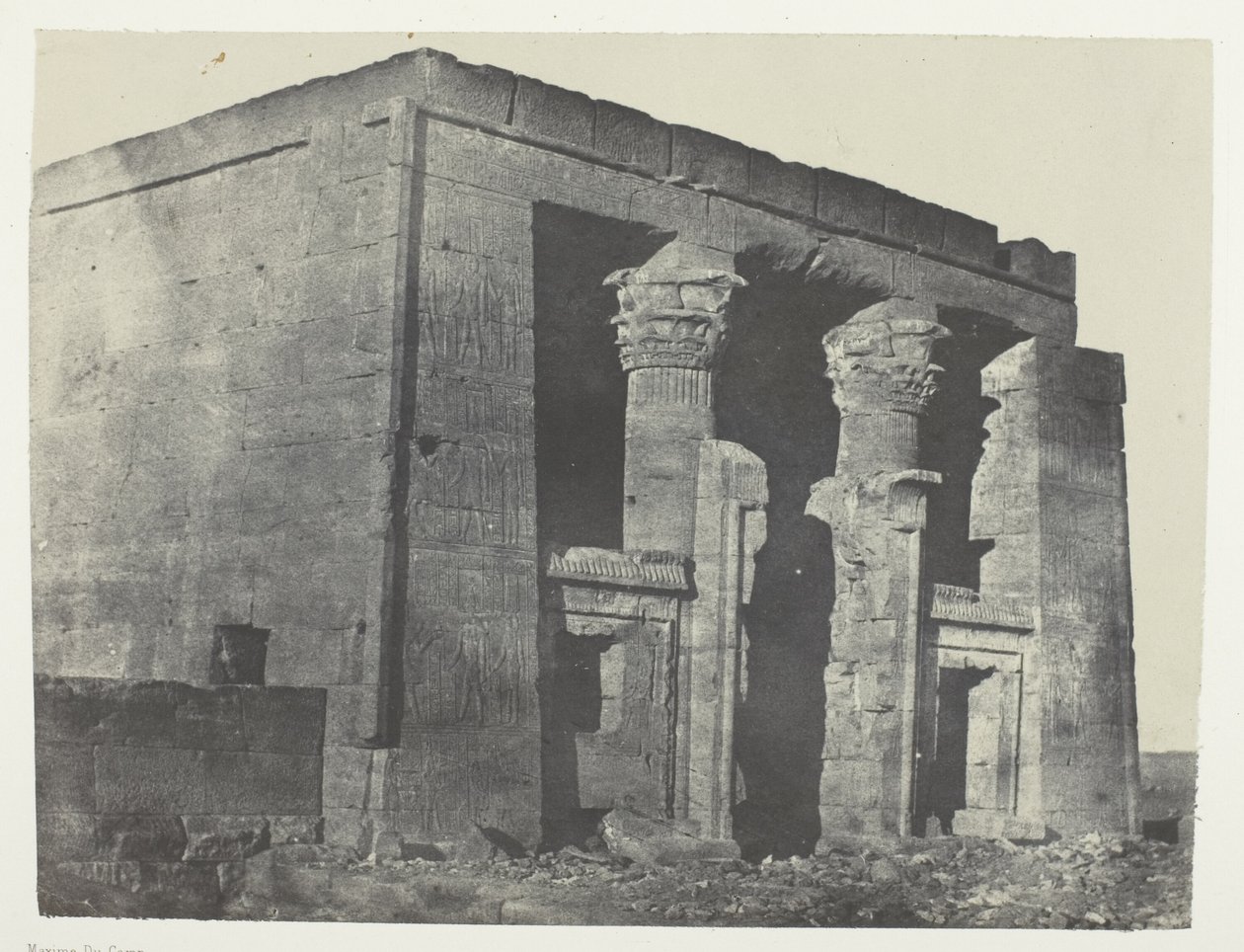 Templo de Dakkeh, Naos; Nubia, lámina 95 del álbum "Egypte, Nubie, Palestine et Syrie" (1852) de Maxime Du Camp