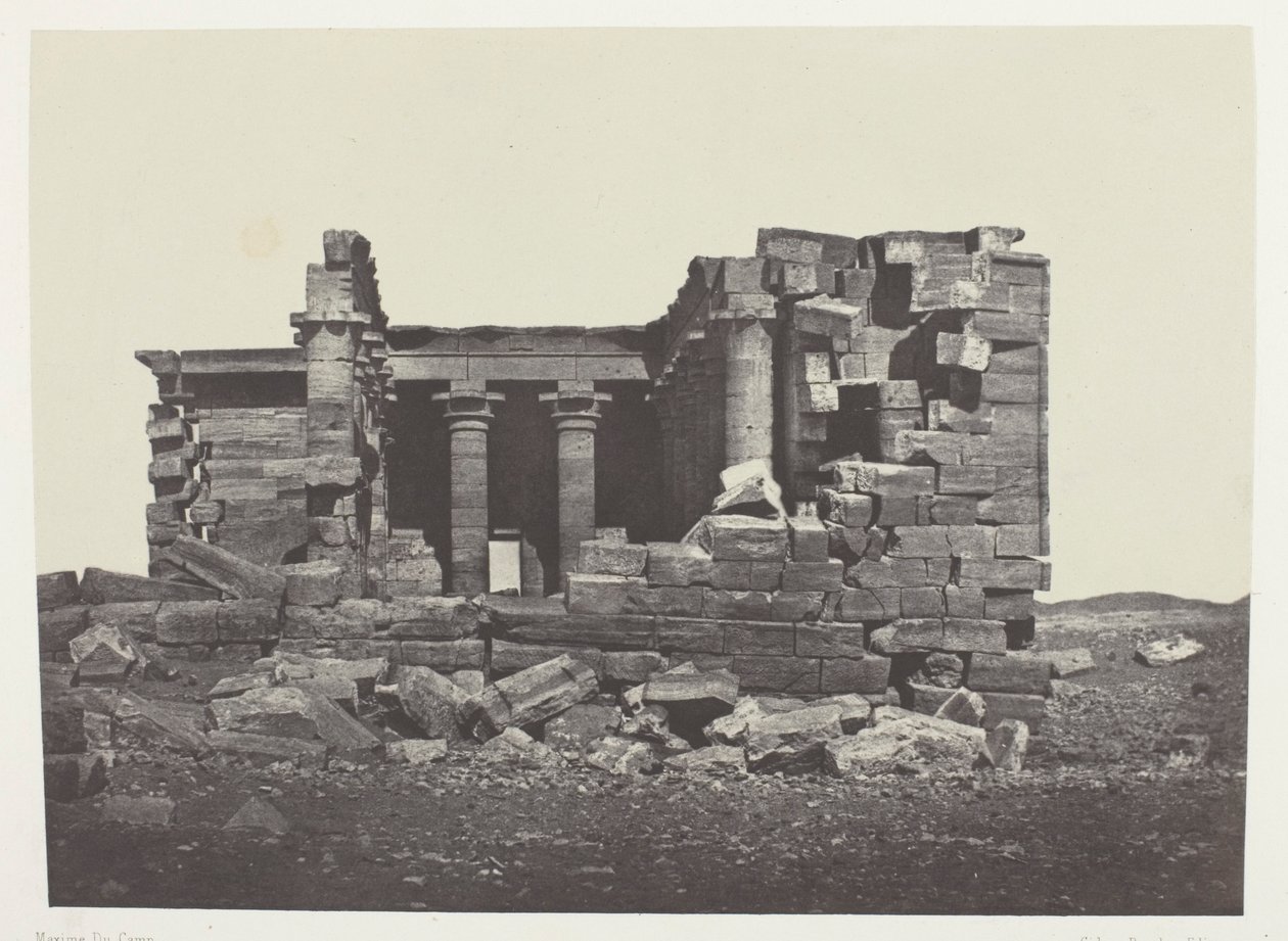 Templo de Maharakkah (Hièra Sycaminos Des Grecs); Nubia, lámina 96 del álbum "Egypte, Nubie, Palestine et Syrie" (1852) de Maxime Du Camp