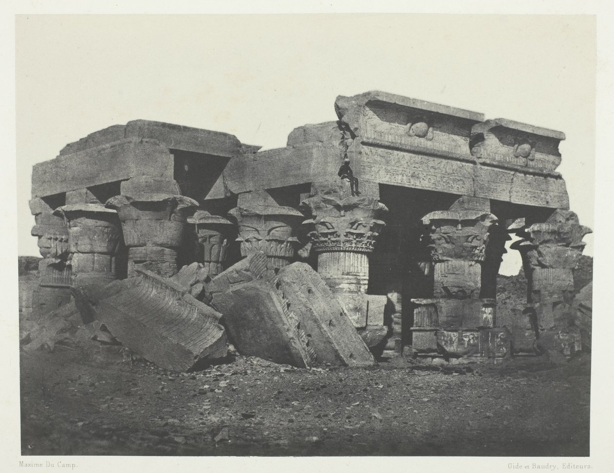 Templo de Ombos, Alto Egipto, lámina 65 del álbum "Egypte, Nubie, Palestine et Syrie" (1852) de Maxime Du Camp