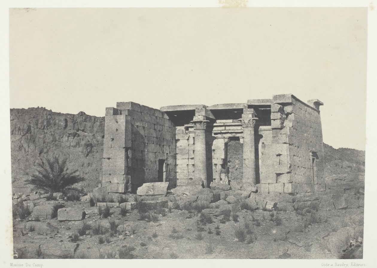 Templo de Tafeh Antigua Taphis, Nubia, 1849-51, impreso en 1852 de Maxime Du Camp