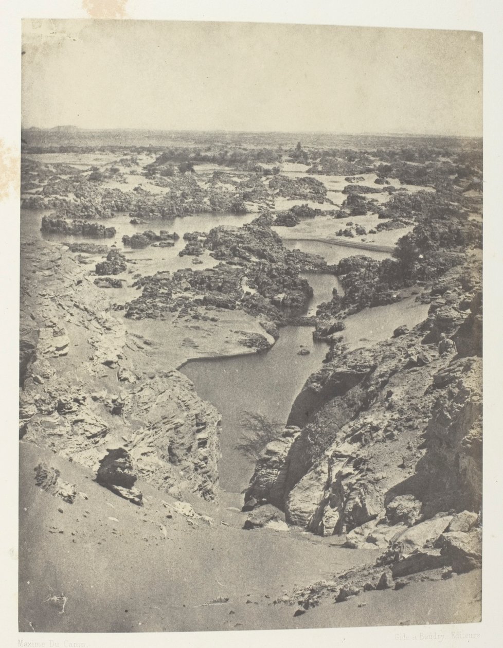 Vue Cavalière De La Seconde Cataracte; Nubie, lámina 111 del álbum "Egypte, Nubie, Palestine et Syrie" (1852) de Maxime Du Camp