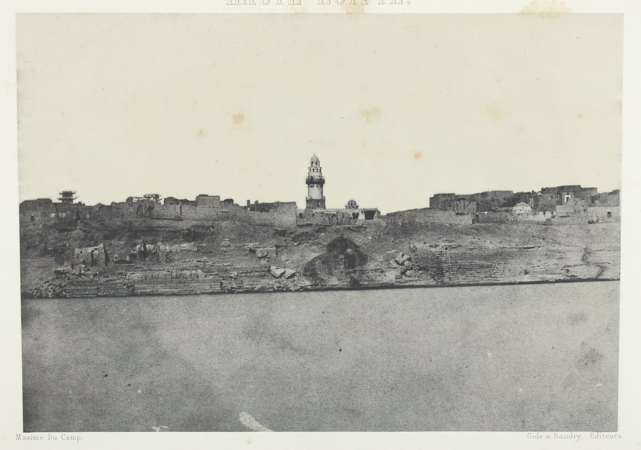 Vista general de Esneh, Alto Egipto, 1849-51, impreso en 1852 de Maxime Du Camp