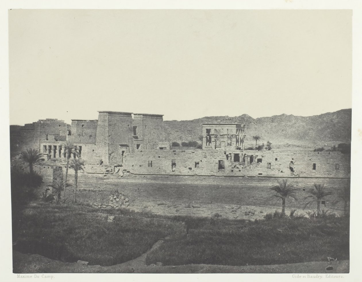 Vista tomada de la isla de Beghé, al oeste, Philoe, Nubia, 1849-51, impreso 1852 de Maxime Du Camp