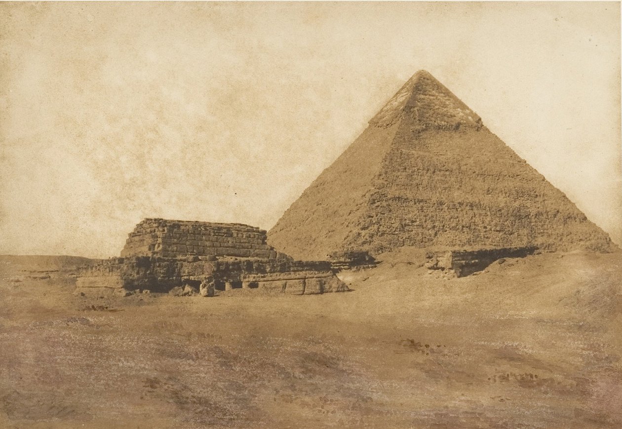 Vista de la Segunda Pirámide, tomada desde el Sureste, diciembre 1849 de Maxime Du Camp