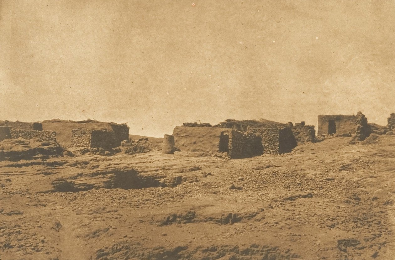 Vista del Pueblo de Abou-hor Trópico de Cáncer, abril 1850 de Maxime Du Camp