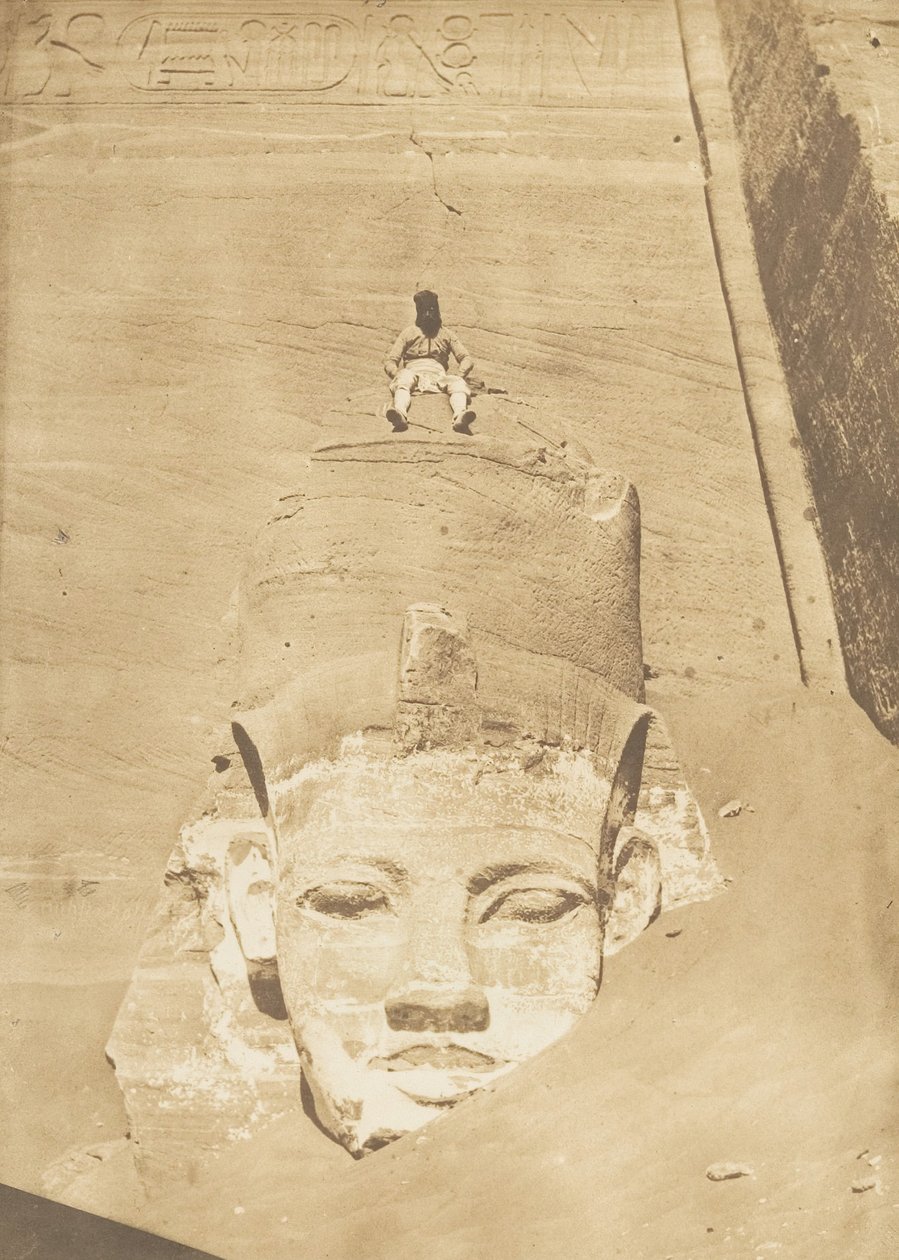 Coloso más occidental del Templo de Re, Abu Simbel, 1850 de Maxime Du Camp