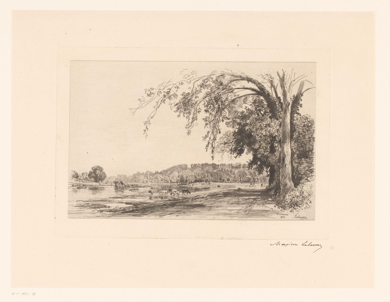 vista de richmond Richmond (título sobre el objeto) de Maxime François Antoine Lalanne (signed by artist)