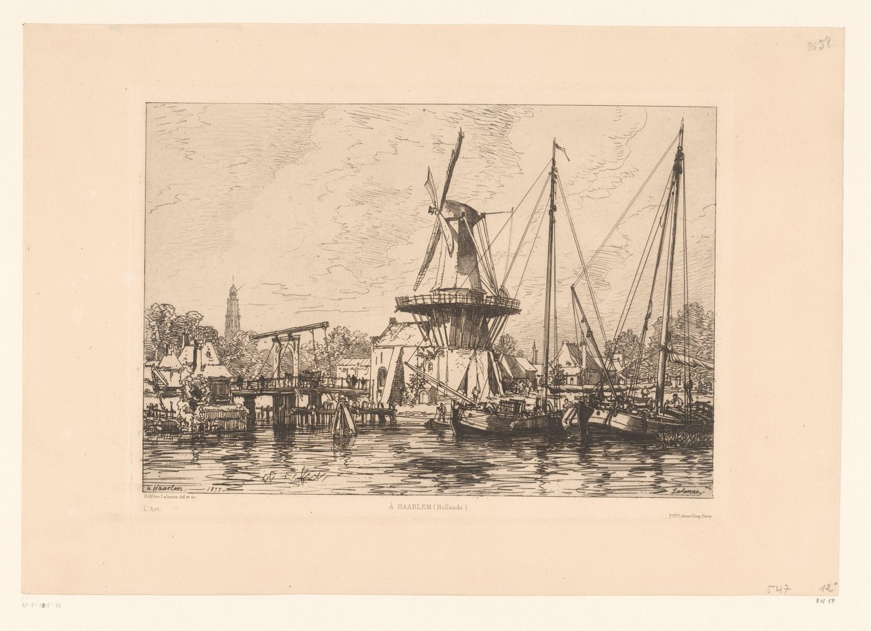 Vista de Haarlem À Haarlem (Holanda) (título sobre objeto) de Maxime François Antoine Lalanne