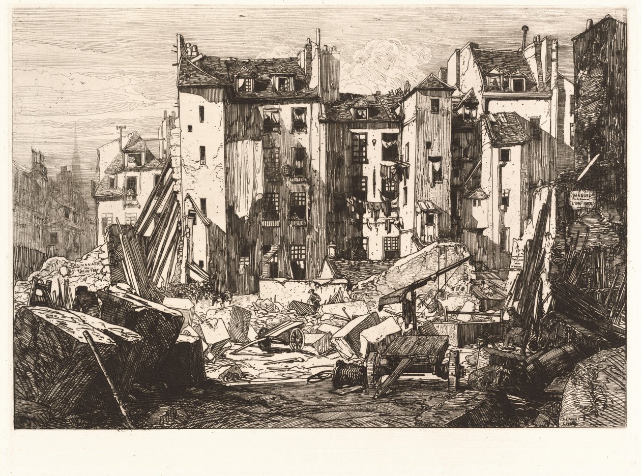 Demoliciones para la apertura de la rue des Écoles de Maxime Lalanne