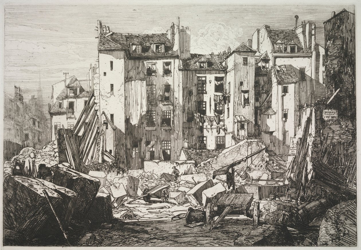 Demolición para la Apertura de la Rue des Écoles, 1862 de Maxime Lalanne
