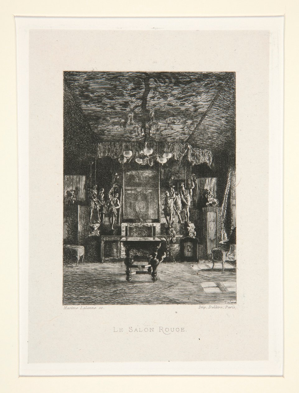Le salon rouge (La habitación roja), pl. 5 de la suite Chez Victor Hugo (Victor Hugo de Maxime Lalanne