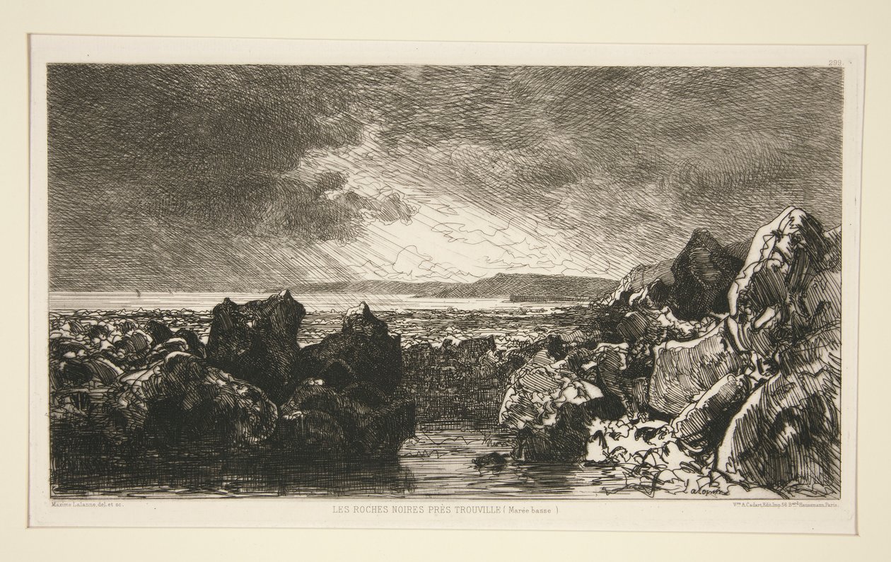 The Black Rocks cerca de Trouville [marea baja] de Maxime Lalanne
