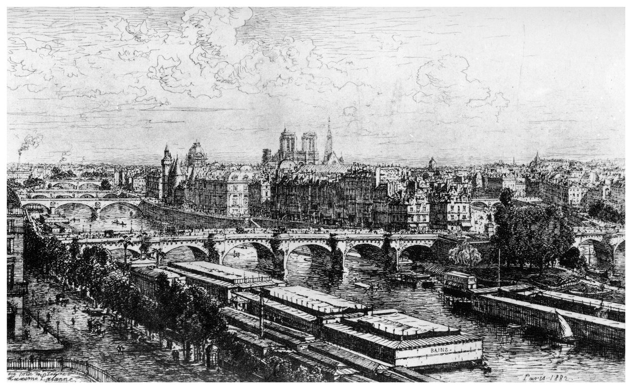 París visto desde el Louvre, c1850-1895 de Maxime Lalanne