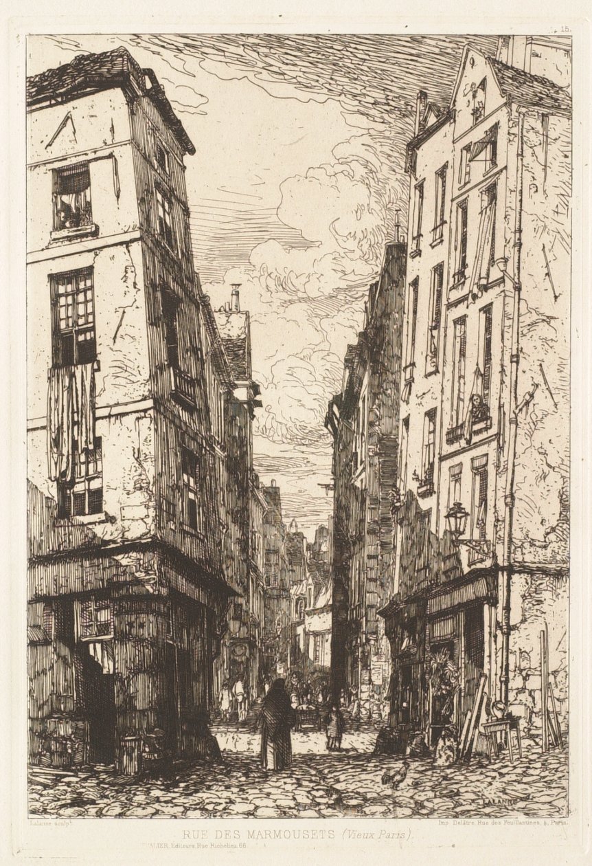 Rue des Marmousets, París antiguo de Maxime Lalanne