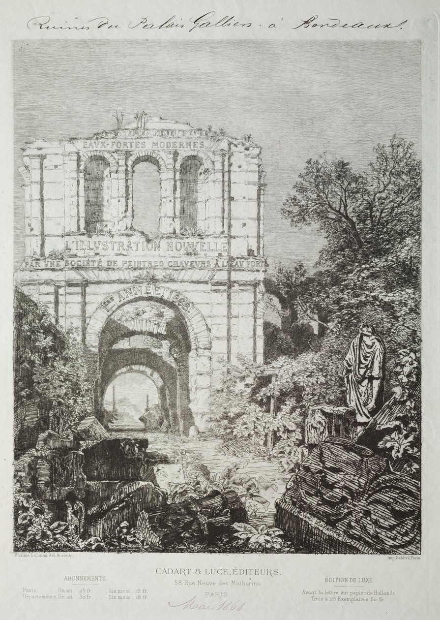 Ruinas del Palacio de Gallien en Burdeos, 1866-1868 de Maxime Lalanne