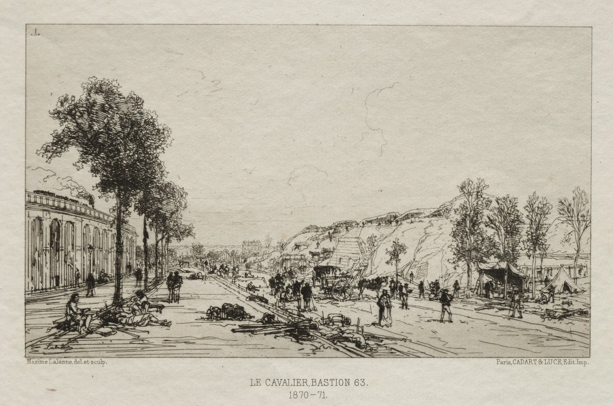 Souvenirs artistiques du Siège de Paris: Le Cavalie (Bastion 63) de Maxime Lalanne