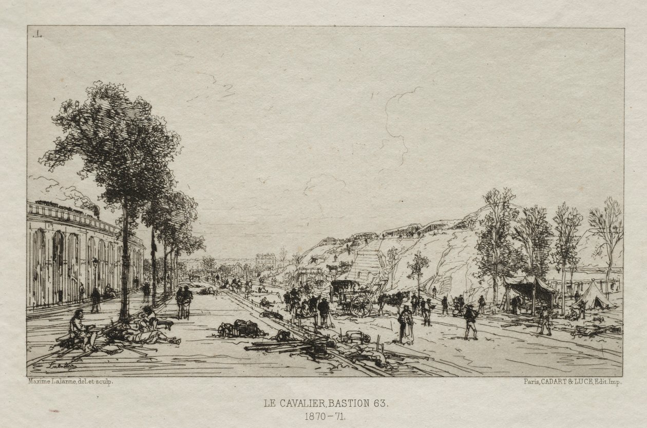Recuerdos artísticos del Sitio de París: Le Cavalie Bastion 63, 1870-71 de Maxime Lalanne