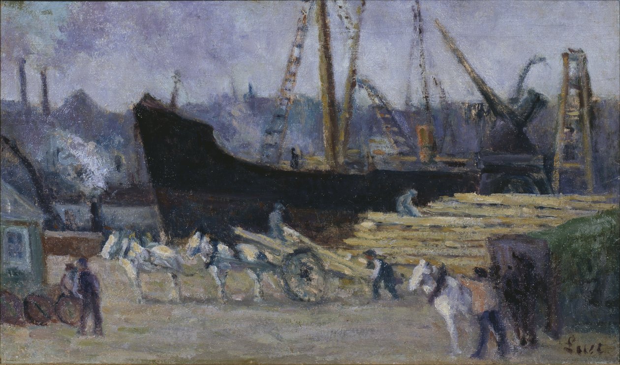 Muelle en Rouen, c.1930 de Maximilien Luce