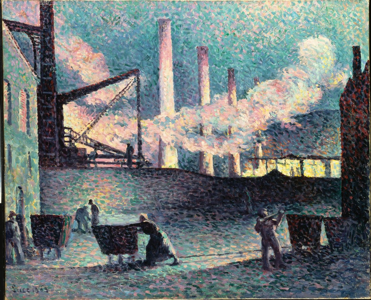 Chimeneas de fábrica en Couillet, 1903 de Maximilien Luce