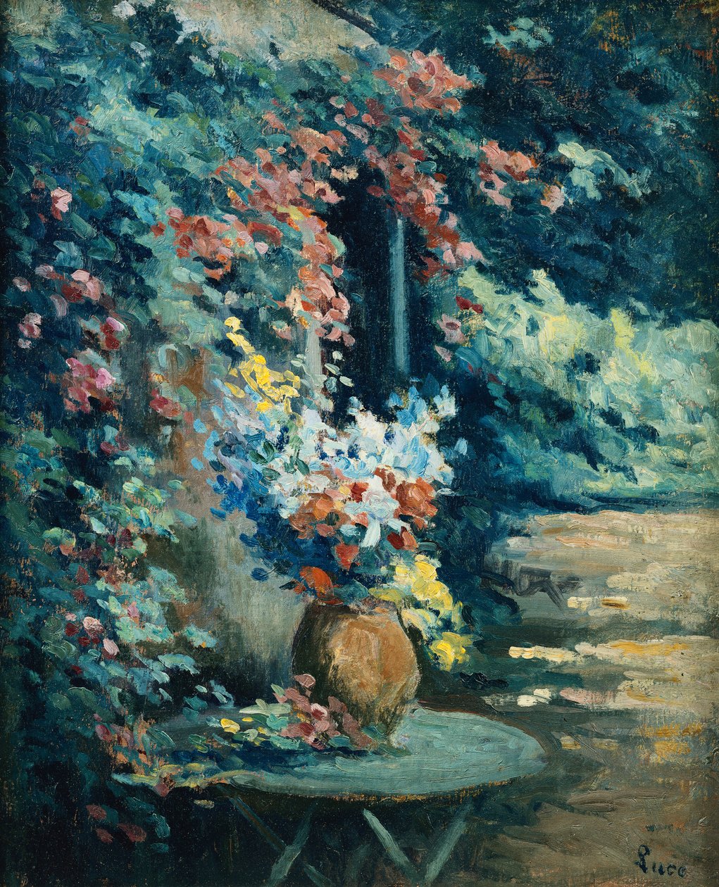 Flores en un paisaje de Maximilien Luce