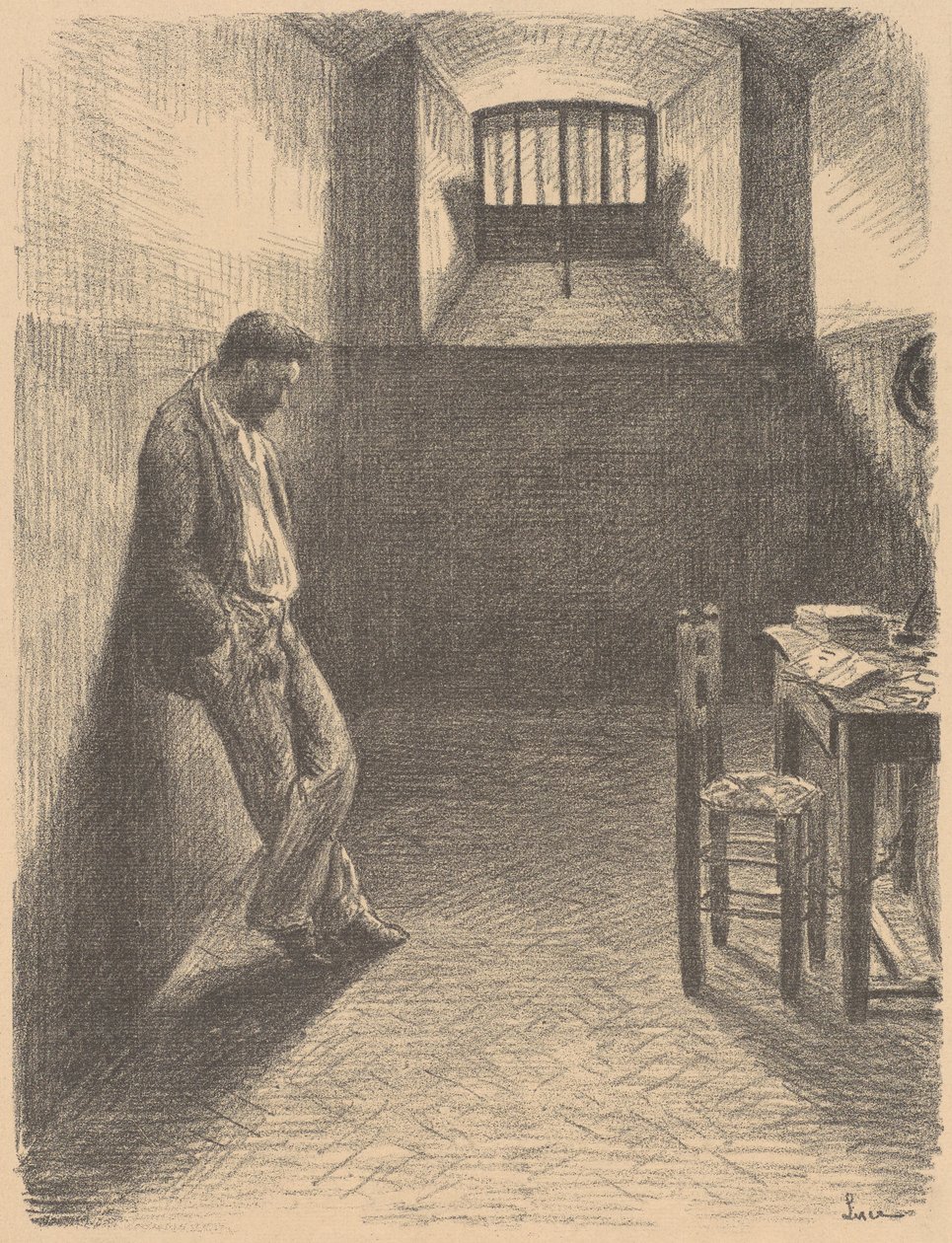Autorretrato en la cárcel de Mazas de Maximilien Luce