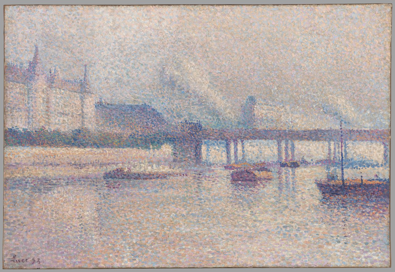 Las orillas del río Sena en París de Maximilien Luce