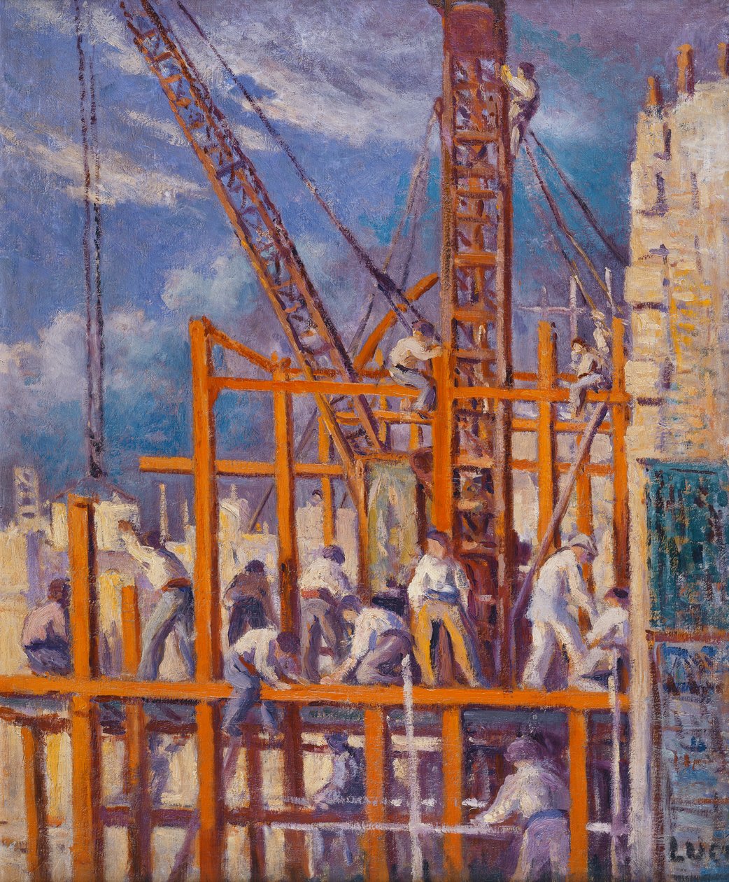 Los sitios de construcción de París, Boulevard de la Madeleine de Maximilien Luce
