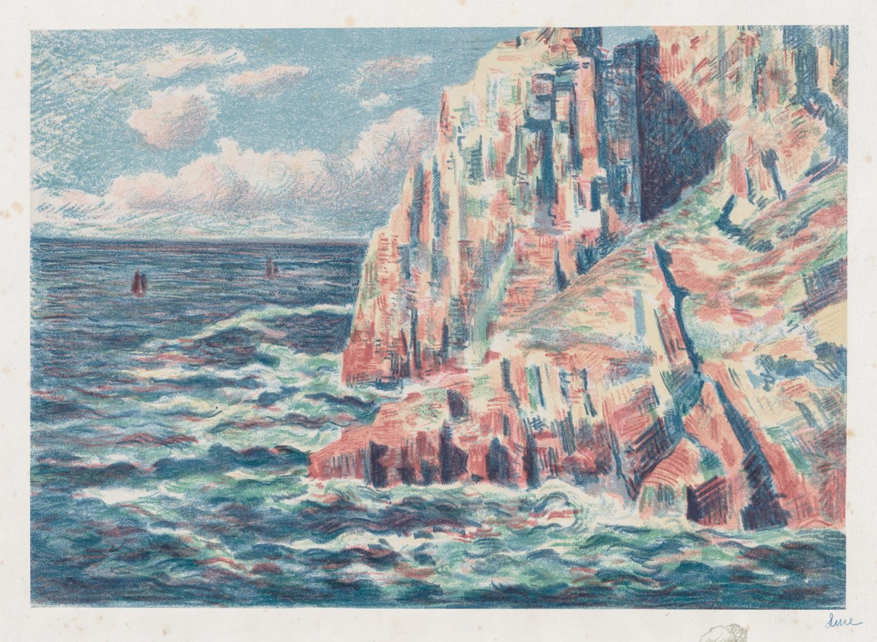 El mar en Camaret, Las rocas rojas, 1895 de Maximilien Luce
