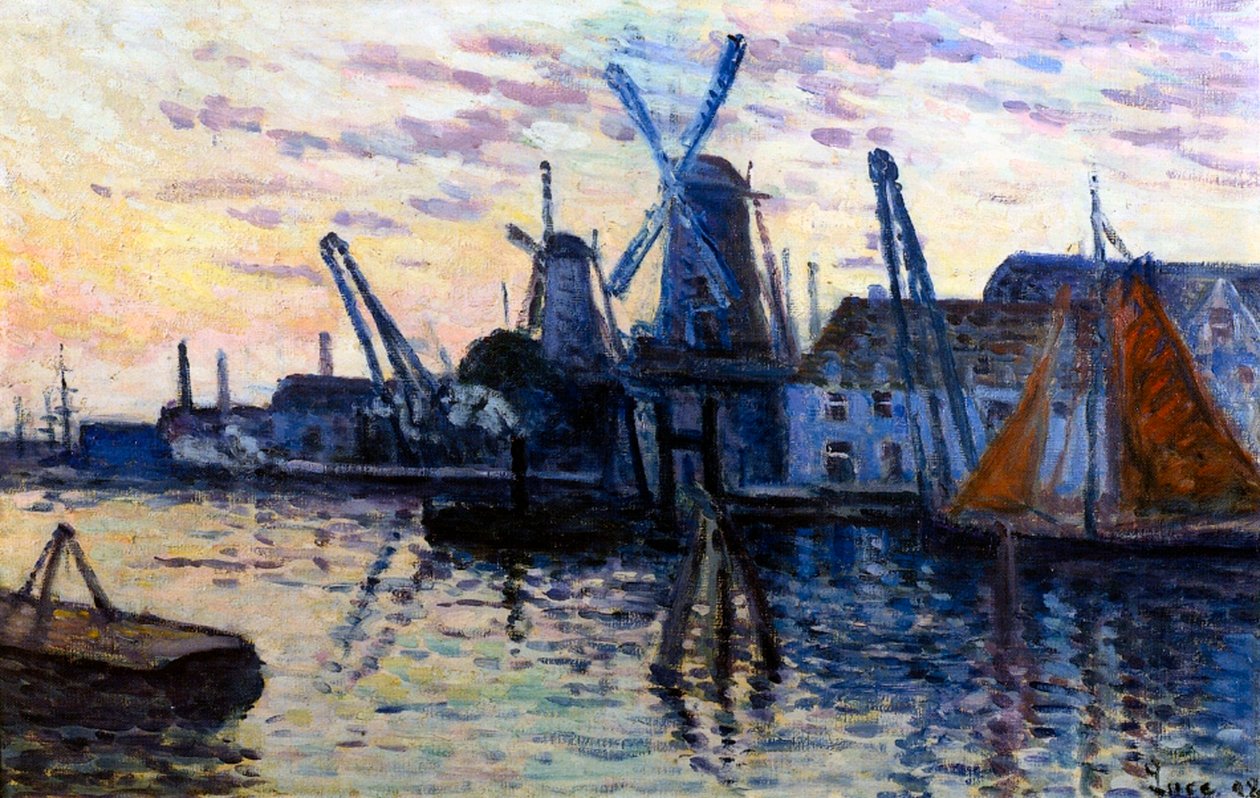 Molinos de viento en Holanda, 1908 de Maximilien Luce