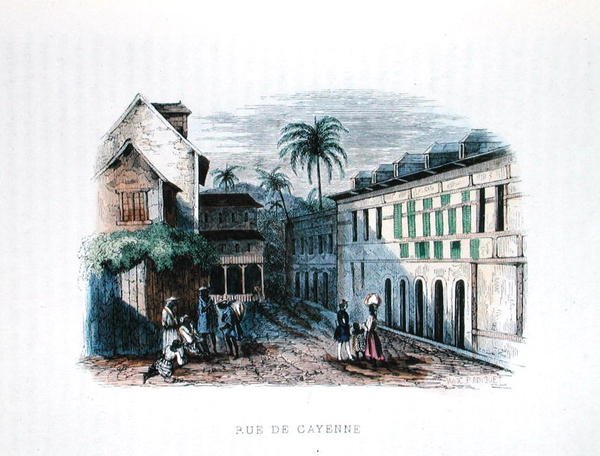 Calle de Cayena, Guayana Francesa, ilustración de 