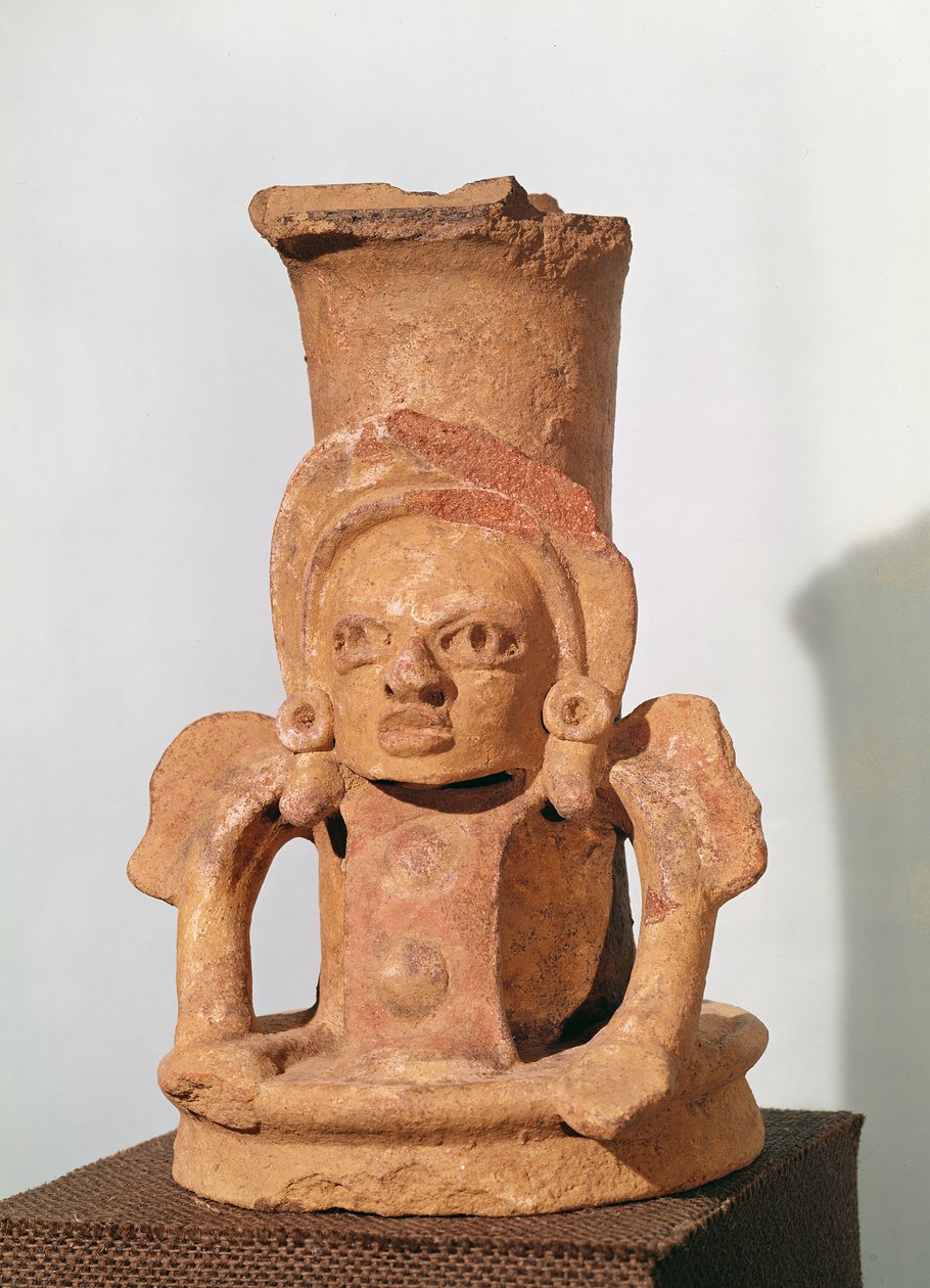 Incensario en forma de figura sentada, Período Preclásico de Mayan