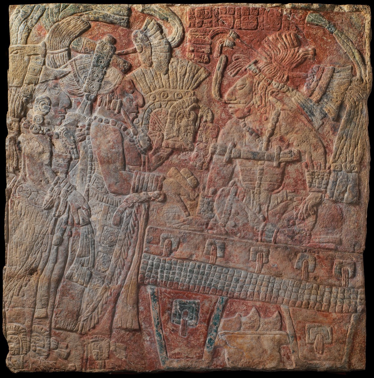 Relieve con gobernante entronizado, c.770 d.C. de Mayan