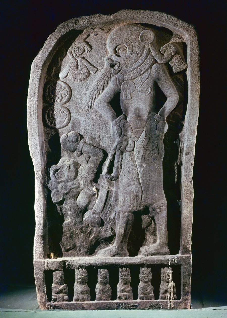 Estela que representa a un jugador de pelota, de Guatemala, Período Clásico, 600-950 de Mayan