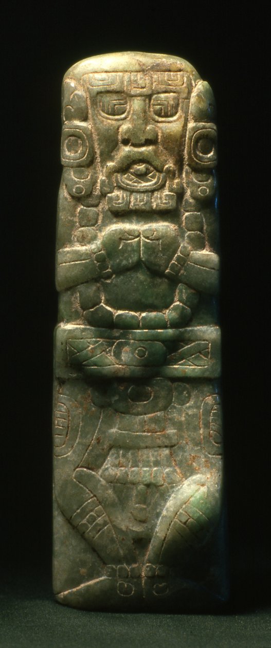 Estatuilla colocada en dedicación en la Escalinata Jeroglífica, Copán, Período Clásico Tardío (600-900) de Mayan